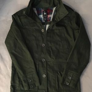Kane & Unike Size Medium Green Military Jacket