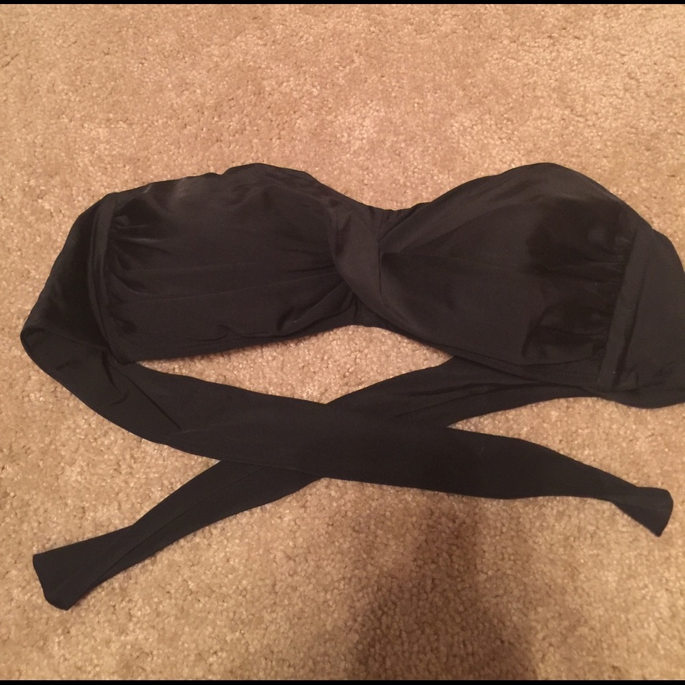 Black bandeau swim top