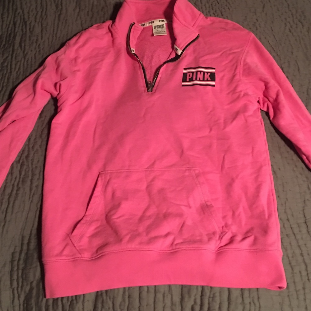 pink 3/4 zipper jacket