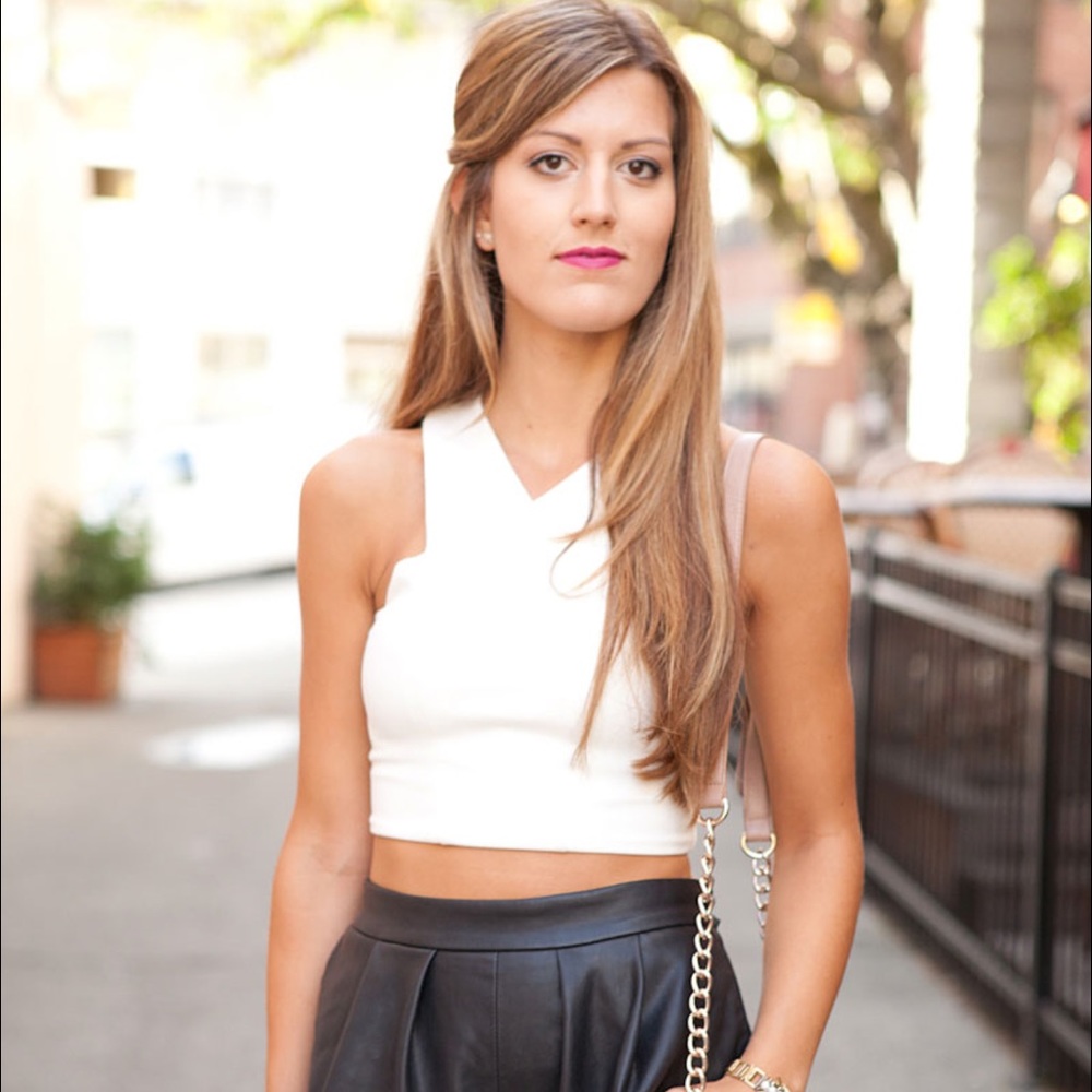 Sexy classy ivory crop top