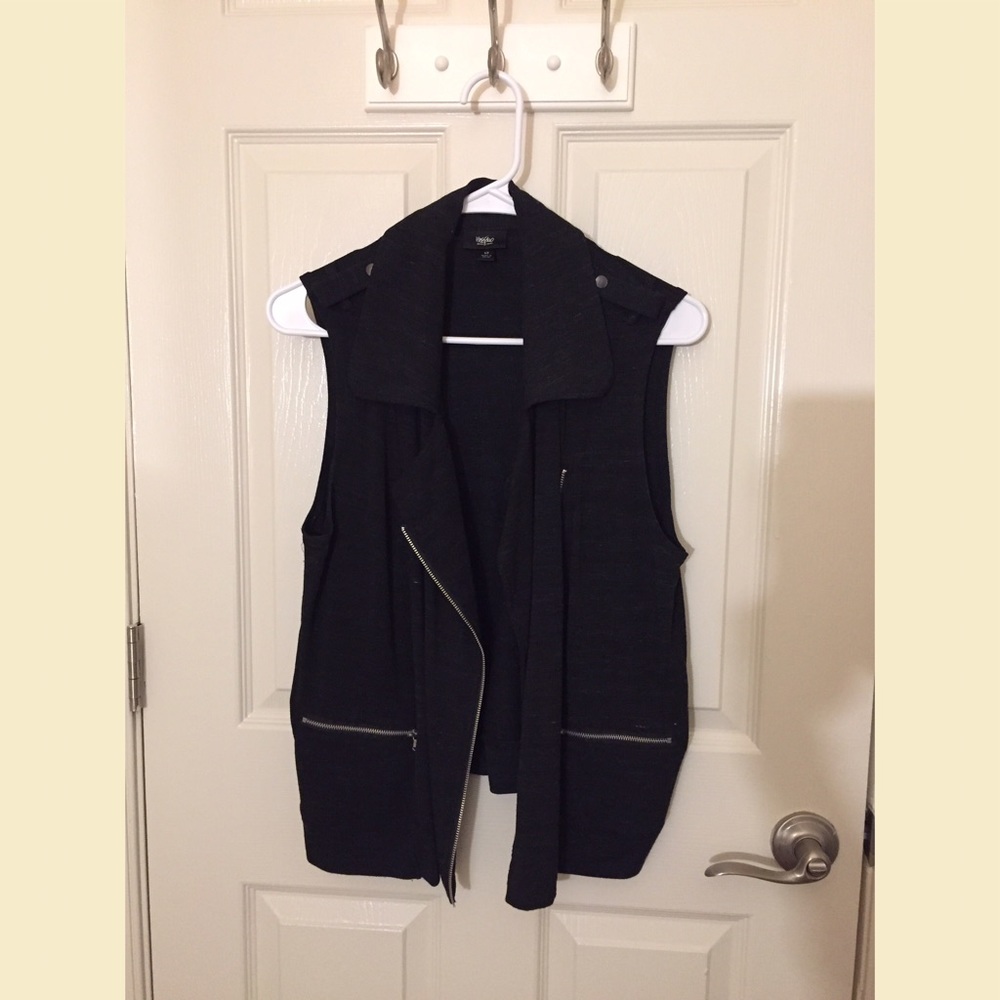 Soft Black Moto Vest