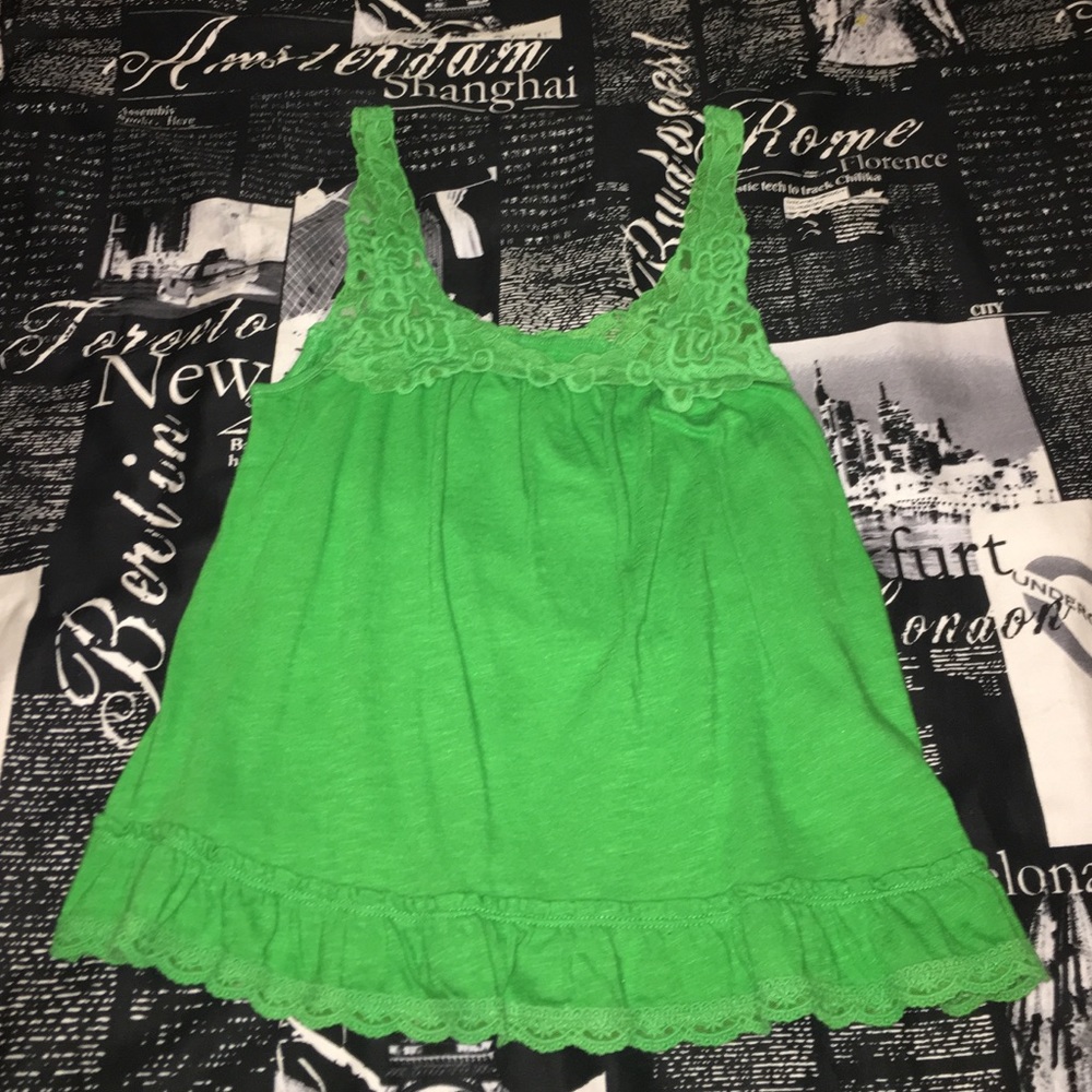 Abercrombie green lace tank top