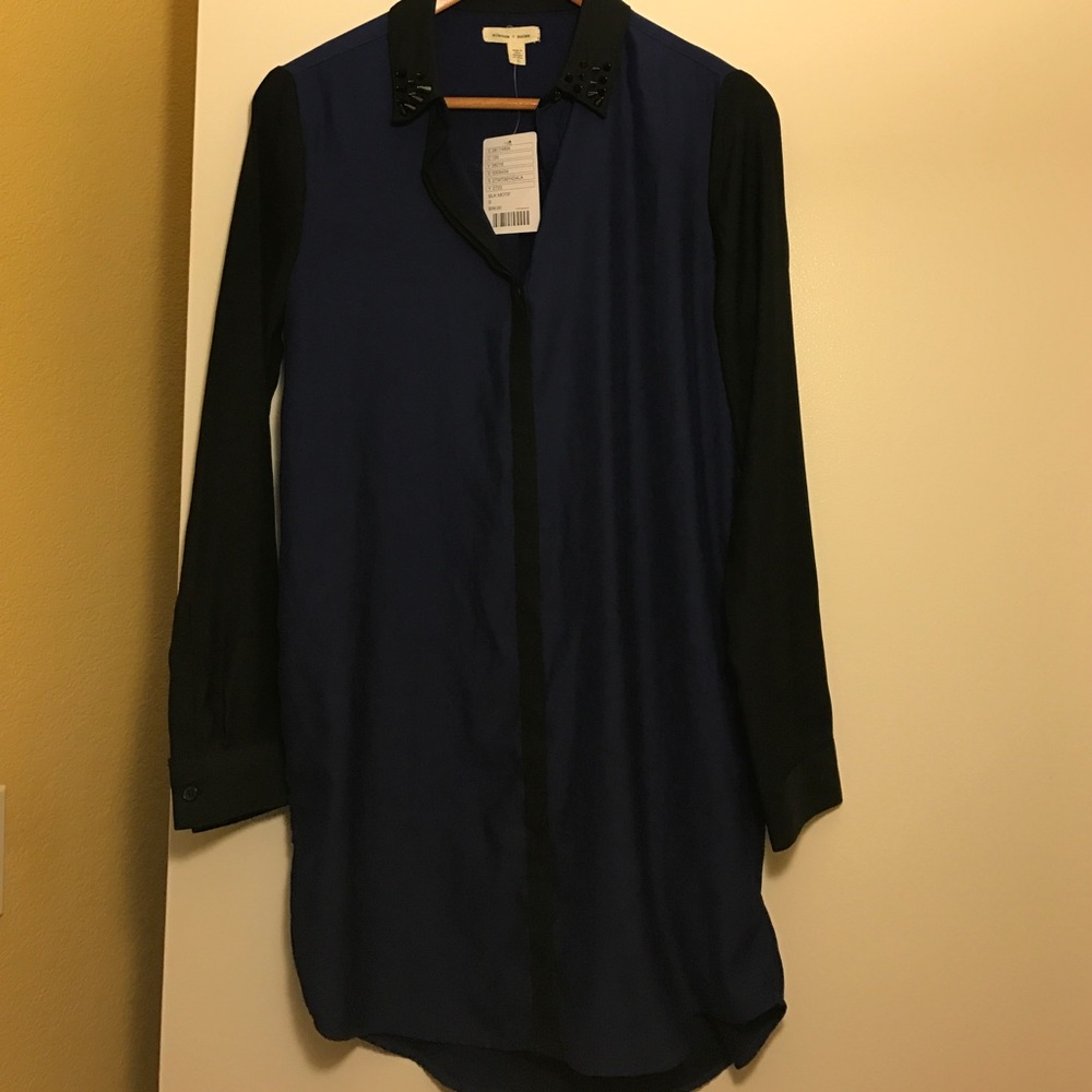 Silence + noise Long blouse - black/blue