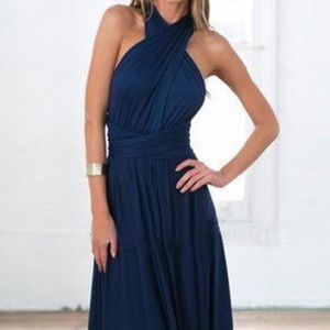 Solid Navy Maxi Dress
