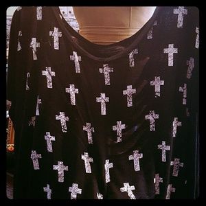 SOLD and white cross front top