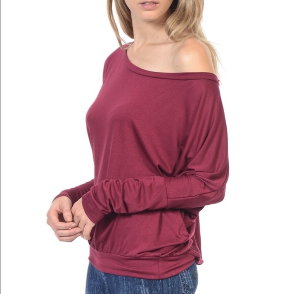Bellino Burgundy boatneck top