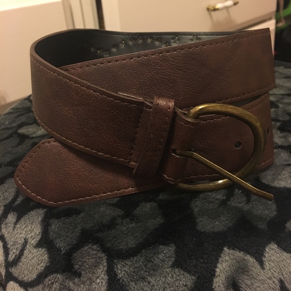 Brown belt with studs