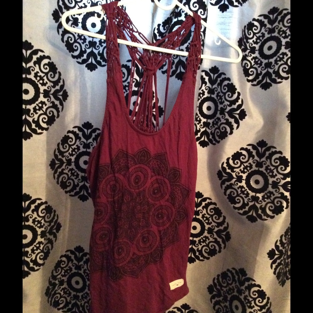 Flower macrame racer back tank top