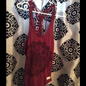 Flower macrame racer back tank top