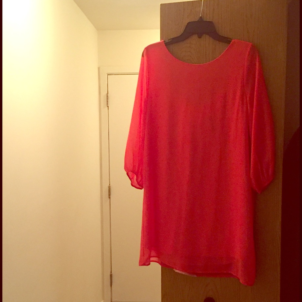 Bow Back Coral Dress