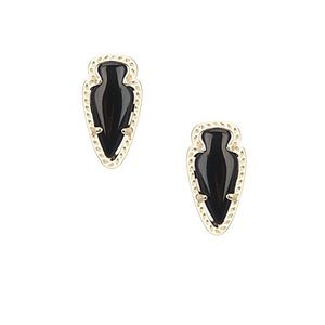 Kendra Scott Skylette Gold Stud Earrings in Black