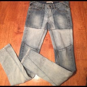 Free People denim patchwork jeans
