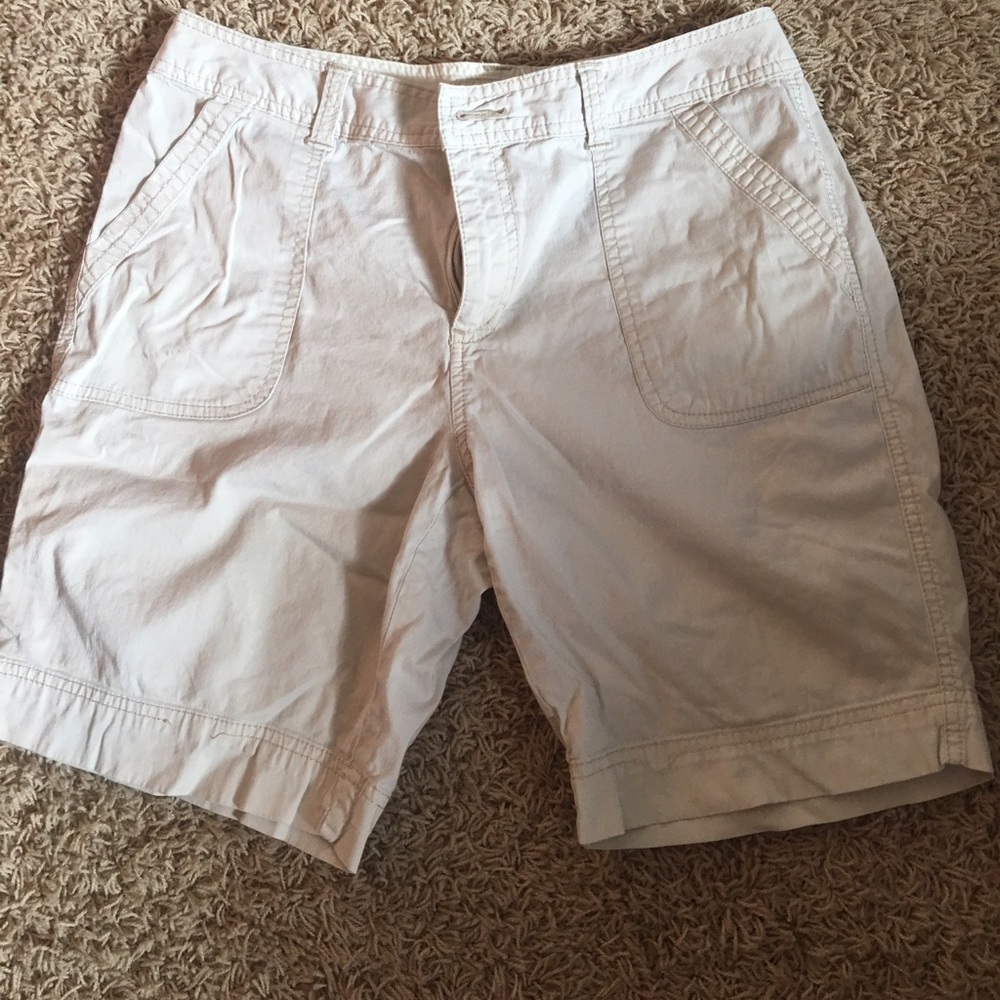 White Cargo shorts