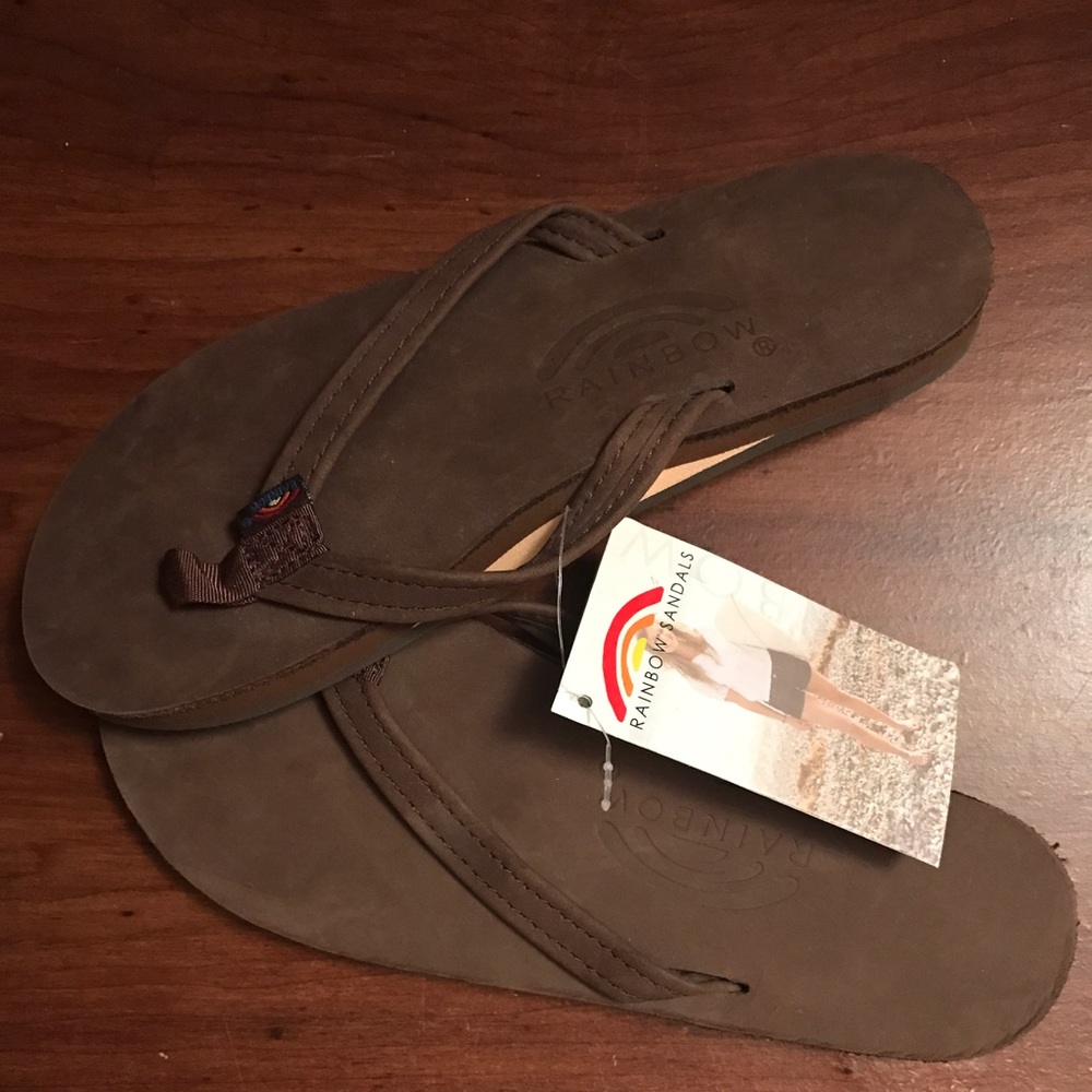 Rainbow flip flops