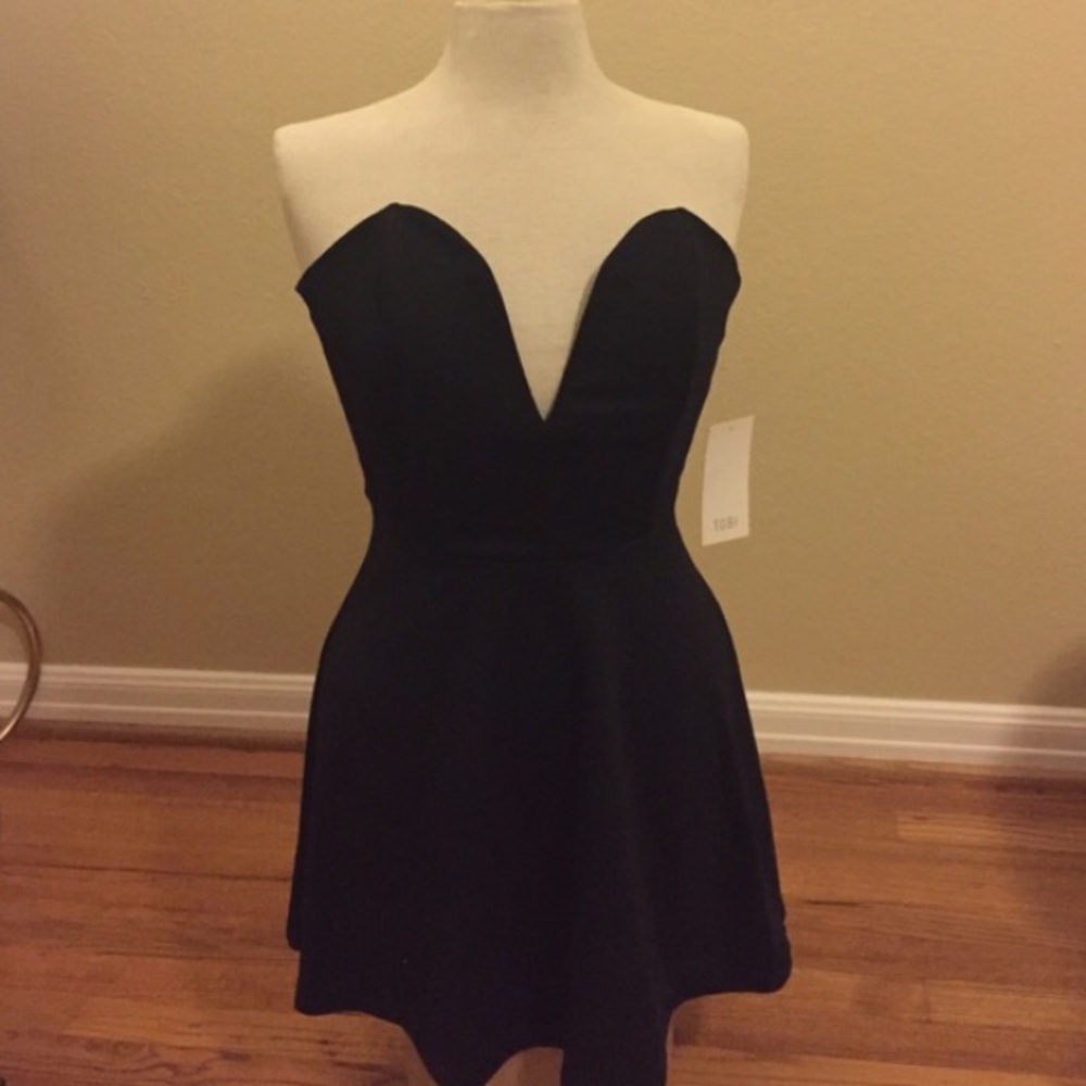 Plunging black dress