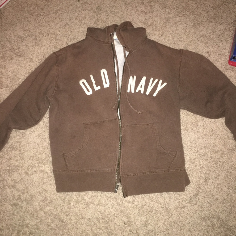 Old Navy brown zip up hoodie
