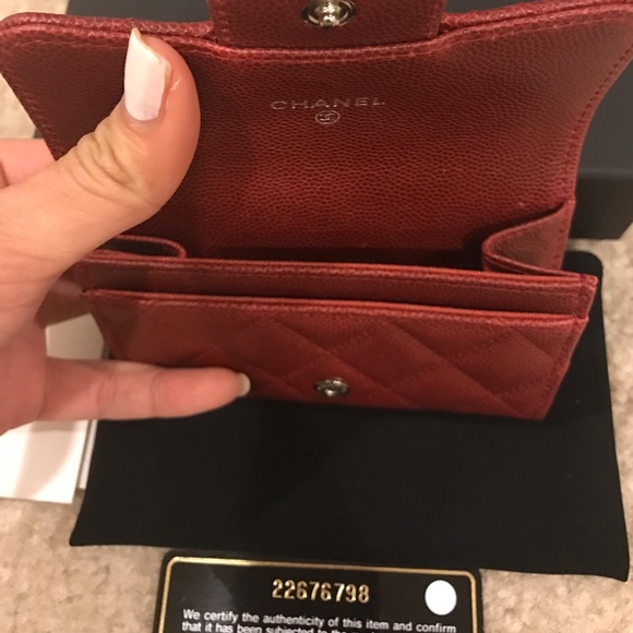 Chanel Burgundy Caviar Card Case - Picture 3 of 8