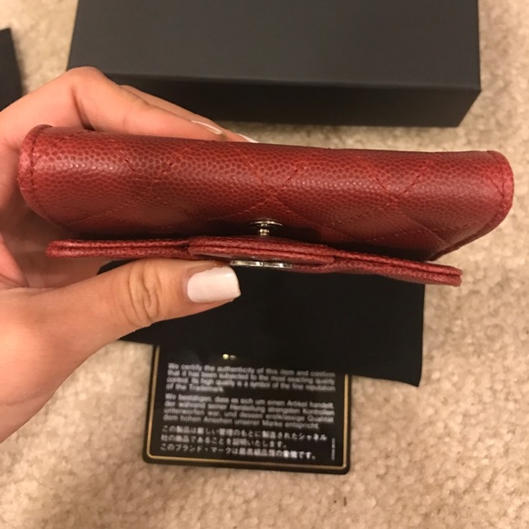 Chanel Burgundy Caviar Card Case - Picture 5 of 8