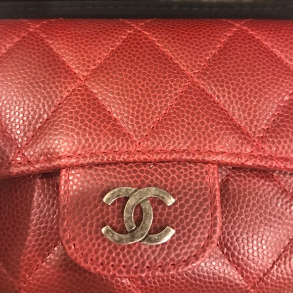 Chanel Burgundy Caviar Card Case - Picture 8 of 8