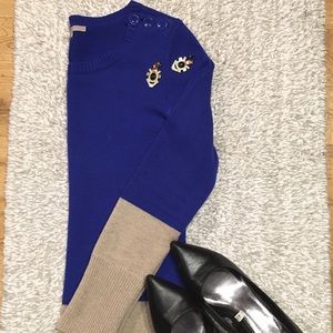 XS Gap Blue/Tan Color Block Sweater