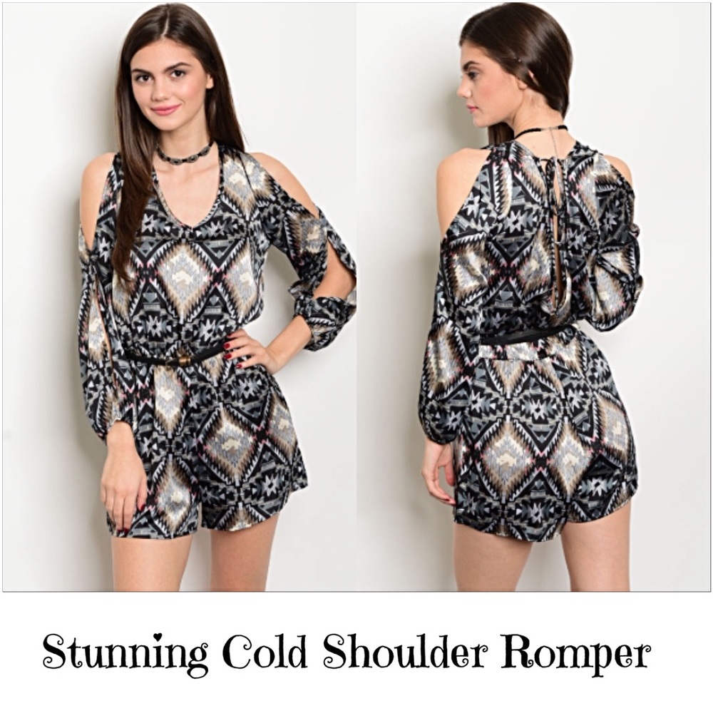Stunning Satin Cold Shoulder Romper Medium - Picture 3 of 3