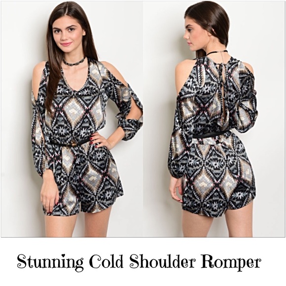 Stunning Satin Cold Shoulder Romper Medium - Picture 3 of 3