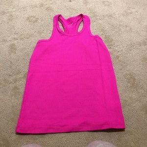 Hot pink fitted Pheel work out tank Lycra