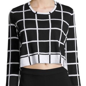 BCBGeneration Cotton Plaid Short Sweater NWT