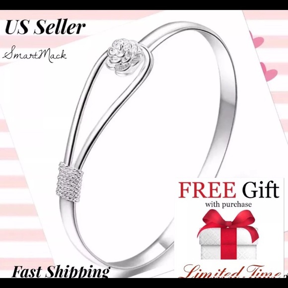 FashionSilver plated bracelet charm cuff women - Picture 2 of 6