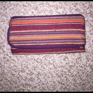 Cloth multi colored striped wallet