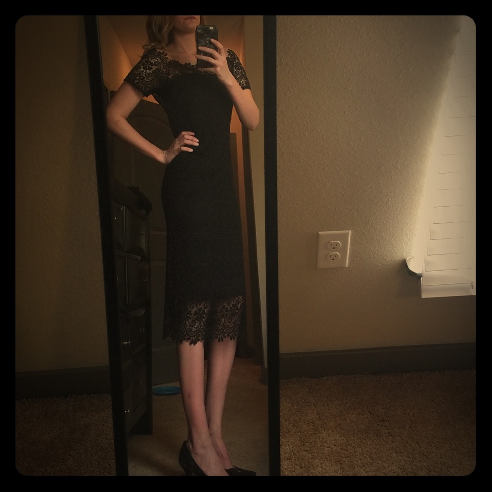 Black off shoulder midi dress