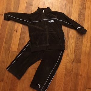 Puma velour zip up sweatsuit