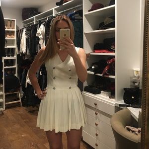 Vintage cream pleat skirt mini dress