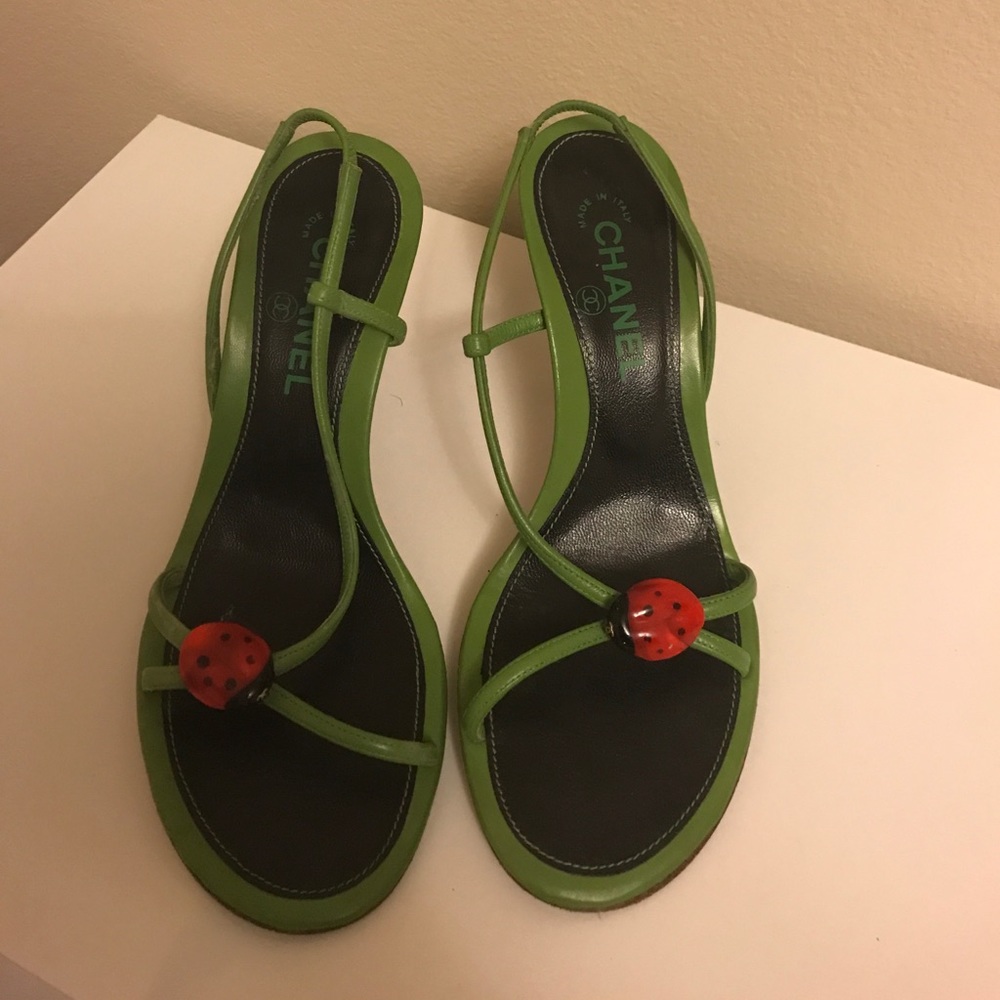 Chanel ladybug sling backs