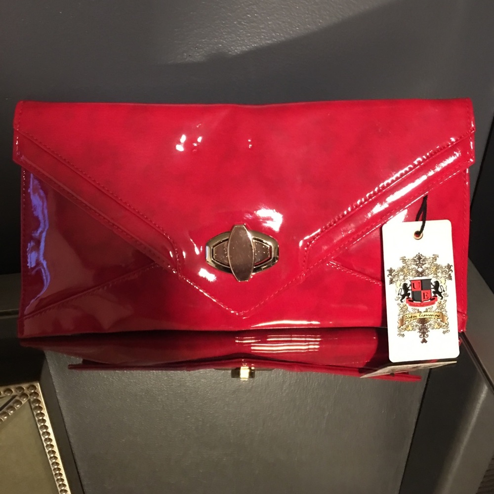Red Clutch with gold chain
