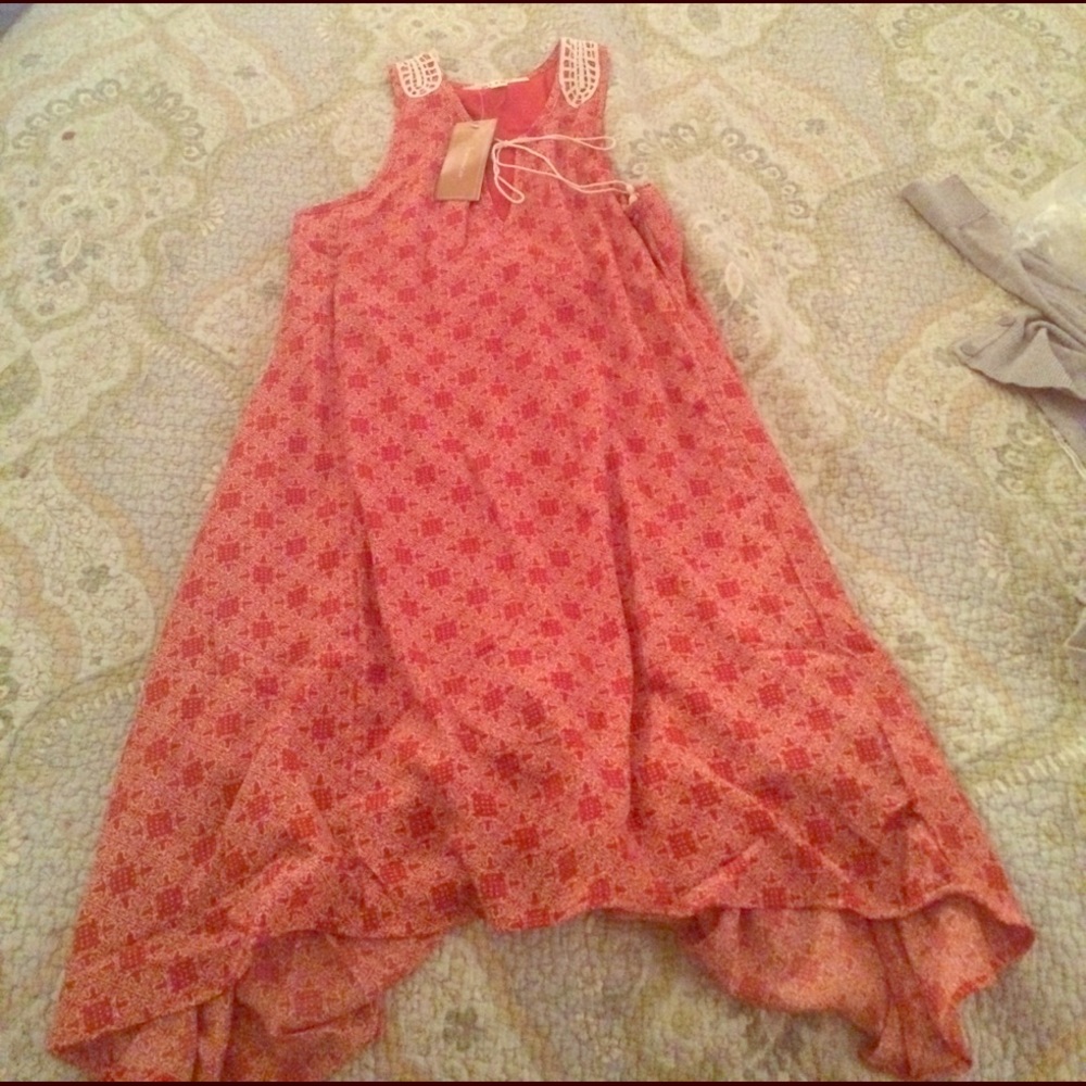 Orange patterned dress