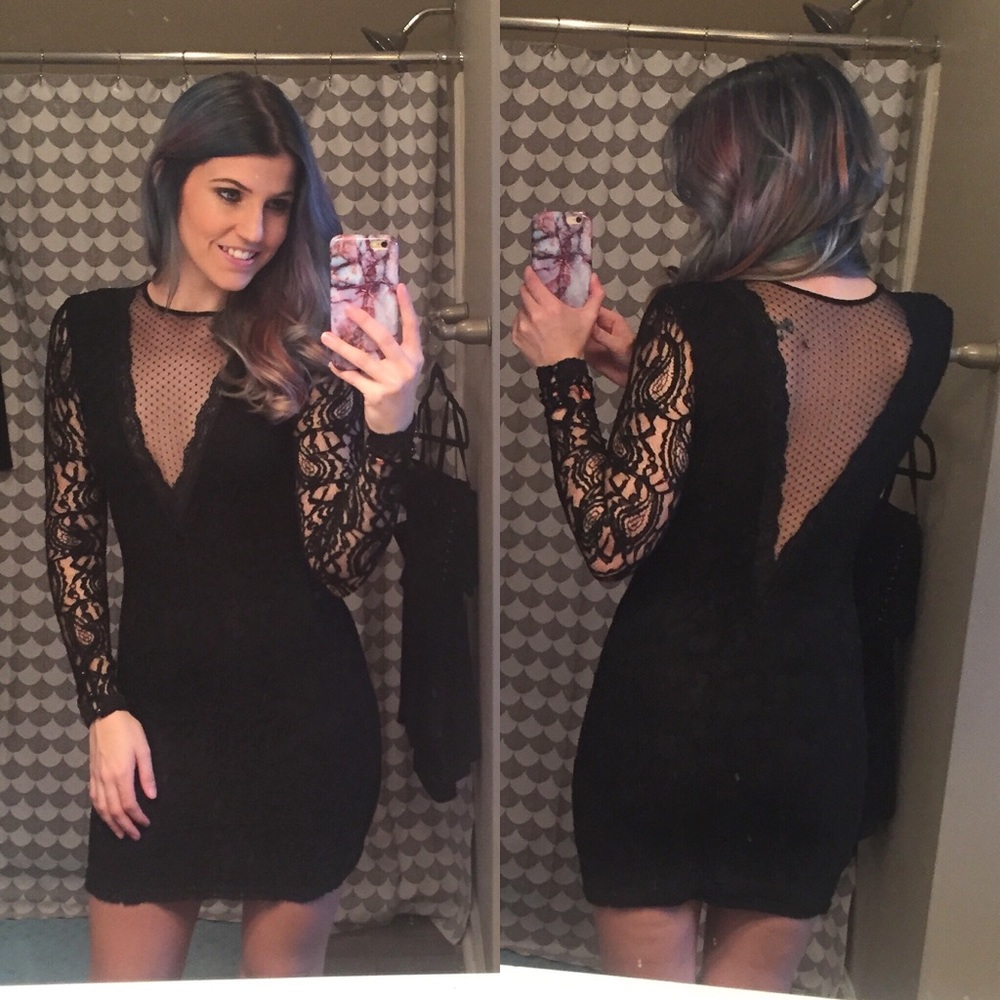 Black long sleeve boutique dress - Picture 1 of 3