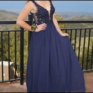 Sherri Hill Navy Prom Dress