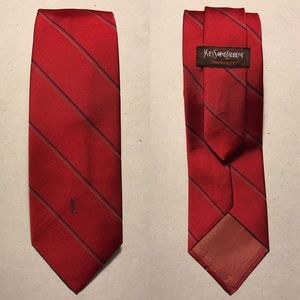 YVES SAINT LAURENT Skinny Striped Silk Tie