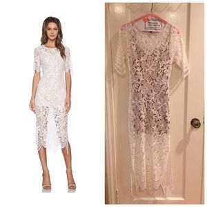 For Love & Lemons - Luna Midi Dress, White, XS
