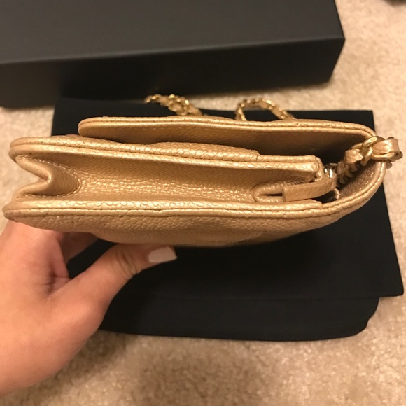 Chanel gold caviar wallet on chain WOC - Picture 5 of 8