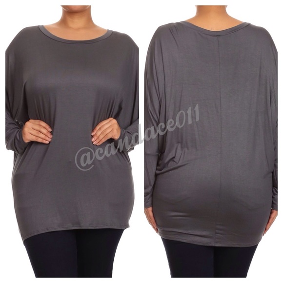 Long Sleeved Dolman Top (Steel) - Picture 3 of 8