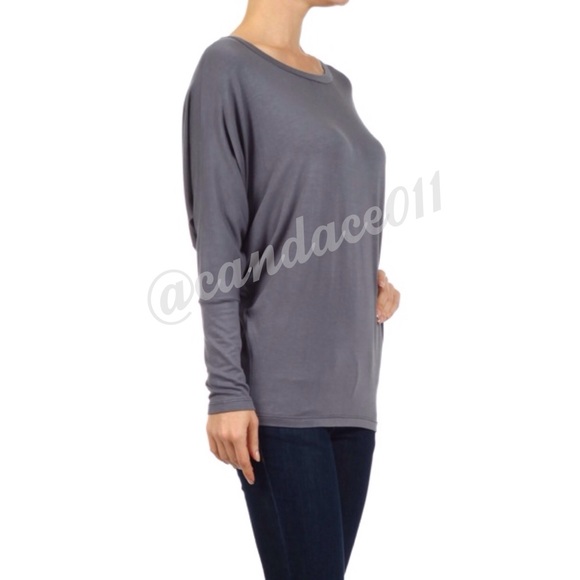 Long Sleeved Dolman Top (Steel) - Picture 6 of 8