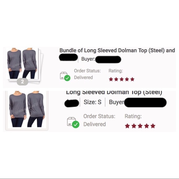 Long Sleeved Dolman Top (Steel) - Picture 8 of 8