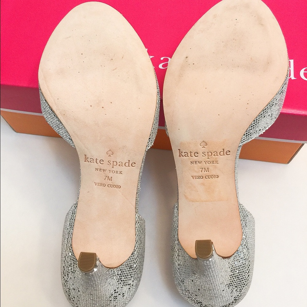 🆕NIB Kate Spade glitter open toe heels/shoes SZ 7 - Picture 4 of 7