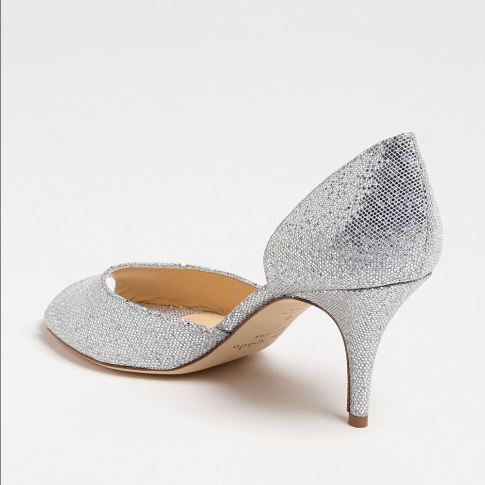 🆕NIB Kate Spade glitter open toe heels/shoes SZ 7 - Picture 6 of 7
