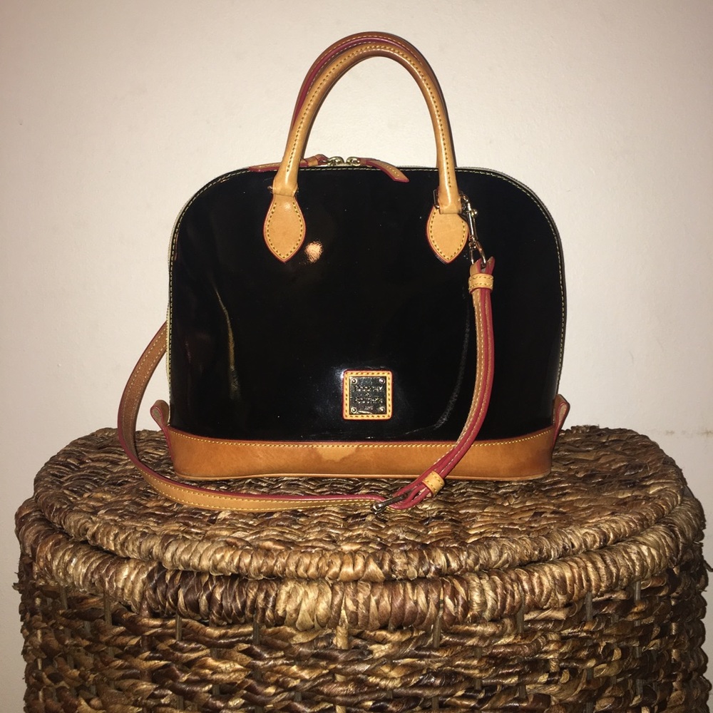Dooney & Bourke black patent leather satchel