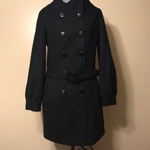 Gorgeous funnel neck double breasted coat