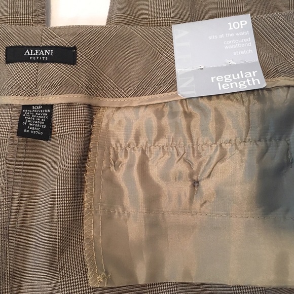 ‼️SOLD‼️ Alfani Petite Tan Pants 10P x 29 Inseam - Picture 4 of 4