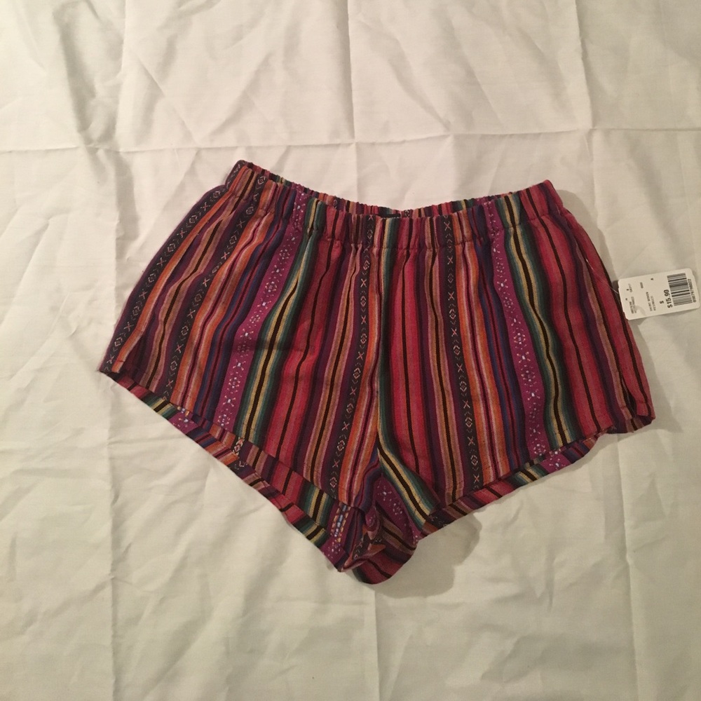 Multi colored woven shorts